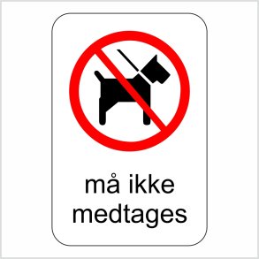 Hunde m ikke medtages 20 x 30 cm