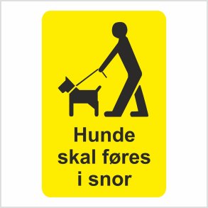 Hunde skal fres i snor 20 x 30 cm