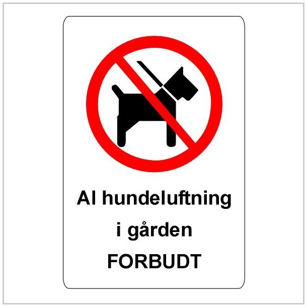 Hundeluftning forbudt 20 x 30 cm