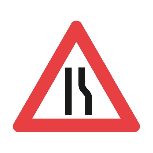 A43.3 - Indsnvret vej i hjre side
