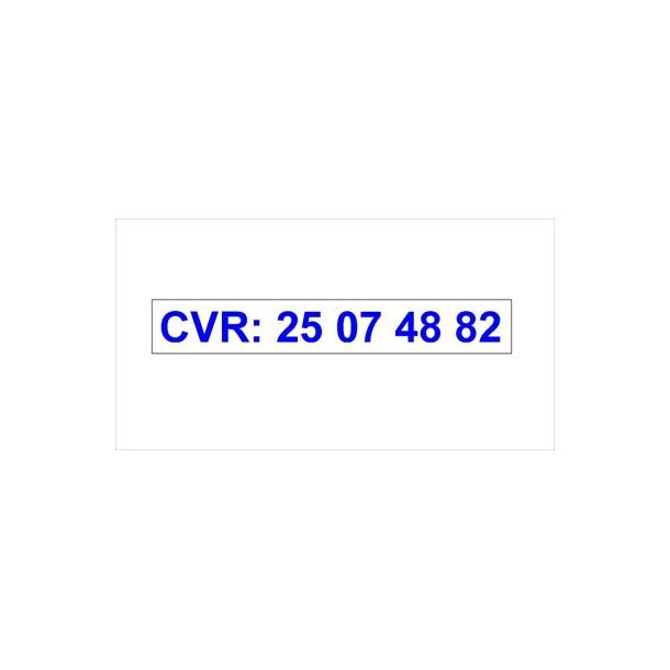 CVR-Nummer i udskret folie (st  2 stk)