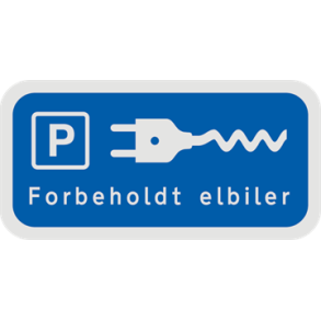 Parkering forbeholdt elbiler ( Bl )