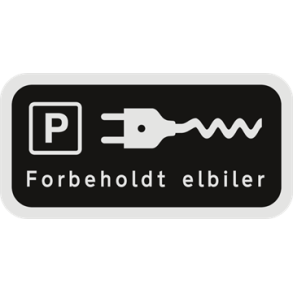 Parkering privat forbeholdt elbiler ( Sort )
