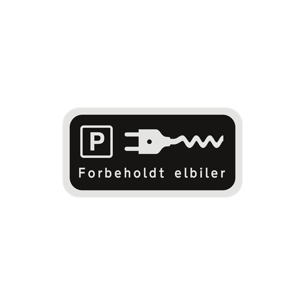 Parkering privat forbeholdt elbiler ( Sort )