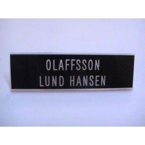 Drtelefon-skilt, selvvalgt ml</br>max. 100 x 20 mm - <p>Til belysning indefra !